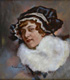 Porträt einer Dame mit Pelzkragen, um 1920