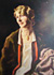 Frau mit rotem Schal,